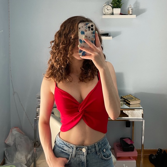 Zara | Tops | Red Knit Top | Poshmark